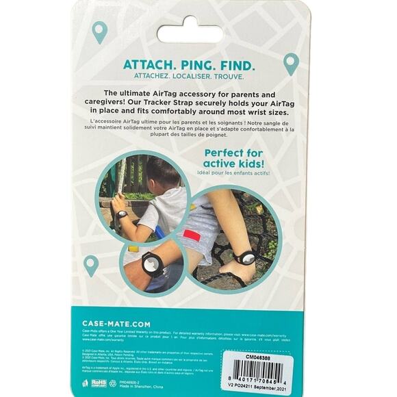 New Case-Mate Apple AirTag Tracker Strap Watchband Black - Picture 3 of 3